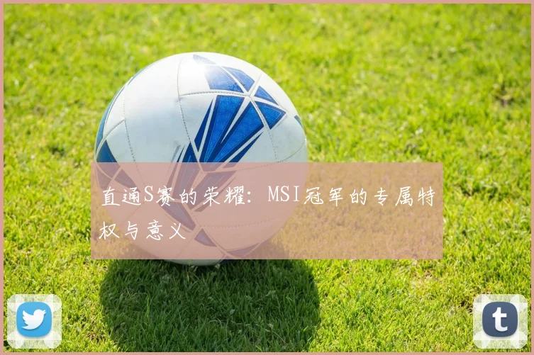 直通S赛的荣耀：MSI冠军的专属特权与意义